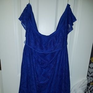 Maurices strapless royal blue lace dress